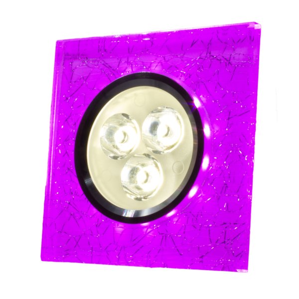 SpiceLED Einbaupanel | CrushLED | 6W neutralweiß Effektlicht pink | Quadratische LED Einbauleuchte | Fullbody-Glas Bruchdesign | dimmbar
